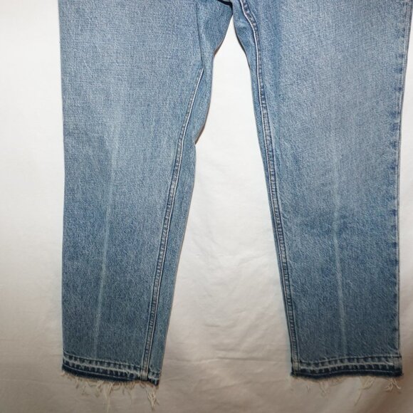Helmut Lang High Rise Straight Jean Creased Vintage Denim Blue Straight Jeans 30 - Picture 4 of 13